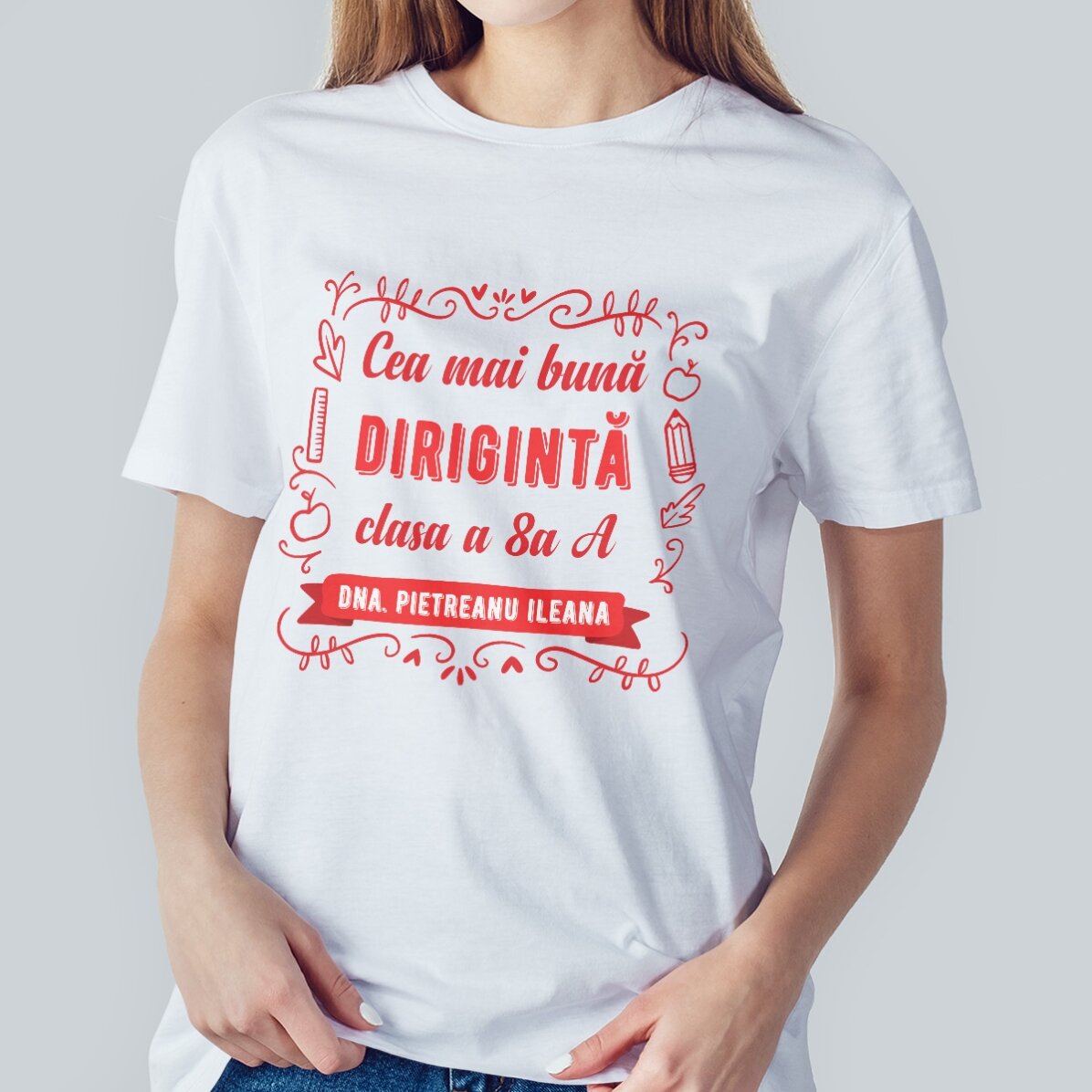T-shirt en coton personnalisé avec inscription - Le meilleur professeur
