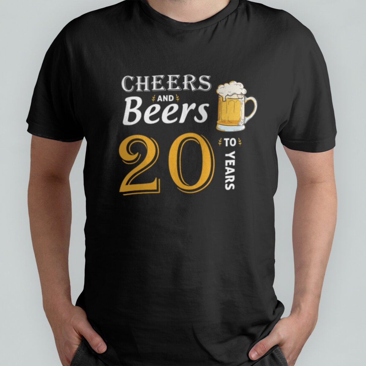 T-shirt en coton personnalisé avec un texte - Cheers and Beers