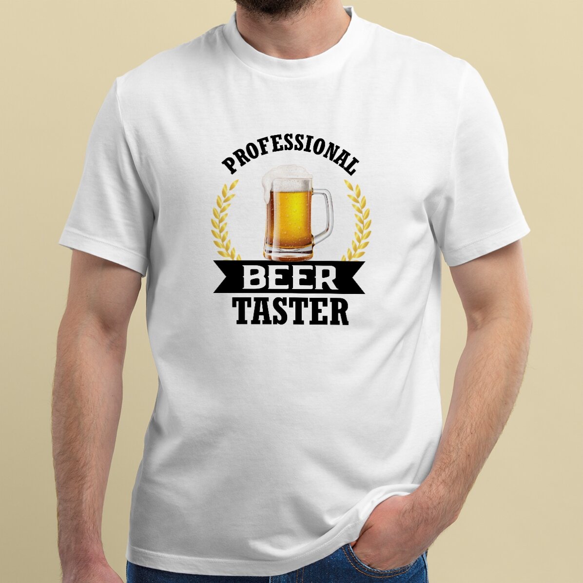 T-shirt en coton personnalisé avec inscription - Dégustateur de bière