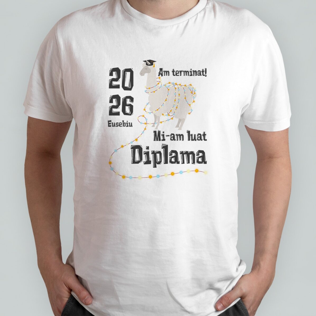 T-shirt en coton personnalisé avec un texte - Diplama