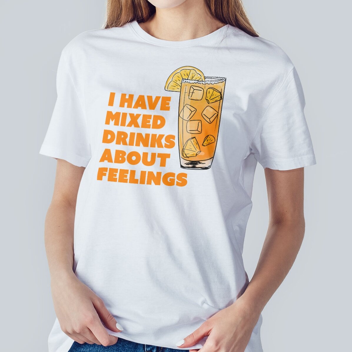T-shirt en coton personnalisé avec inscription - Drinking