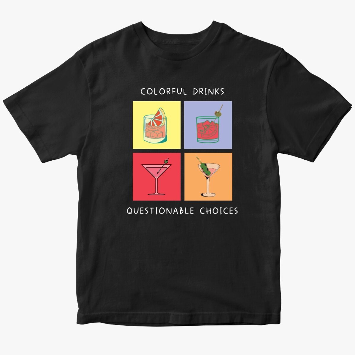 T-shirt en coton personnalisé avec un texte - Drinks
