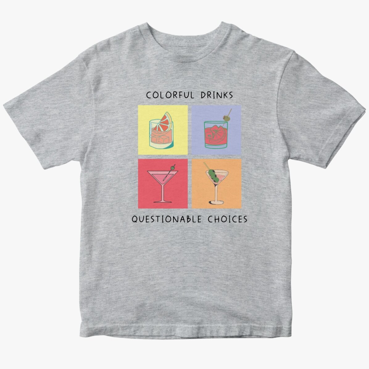 T-shirt en coton personnalisé avec un texte - Drinks