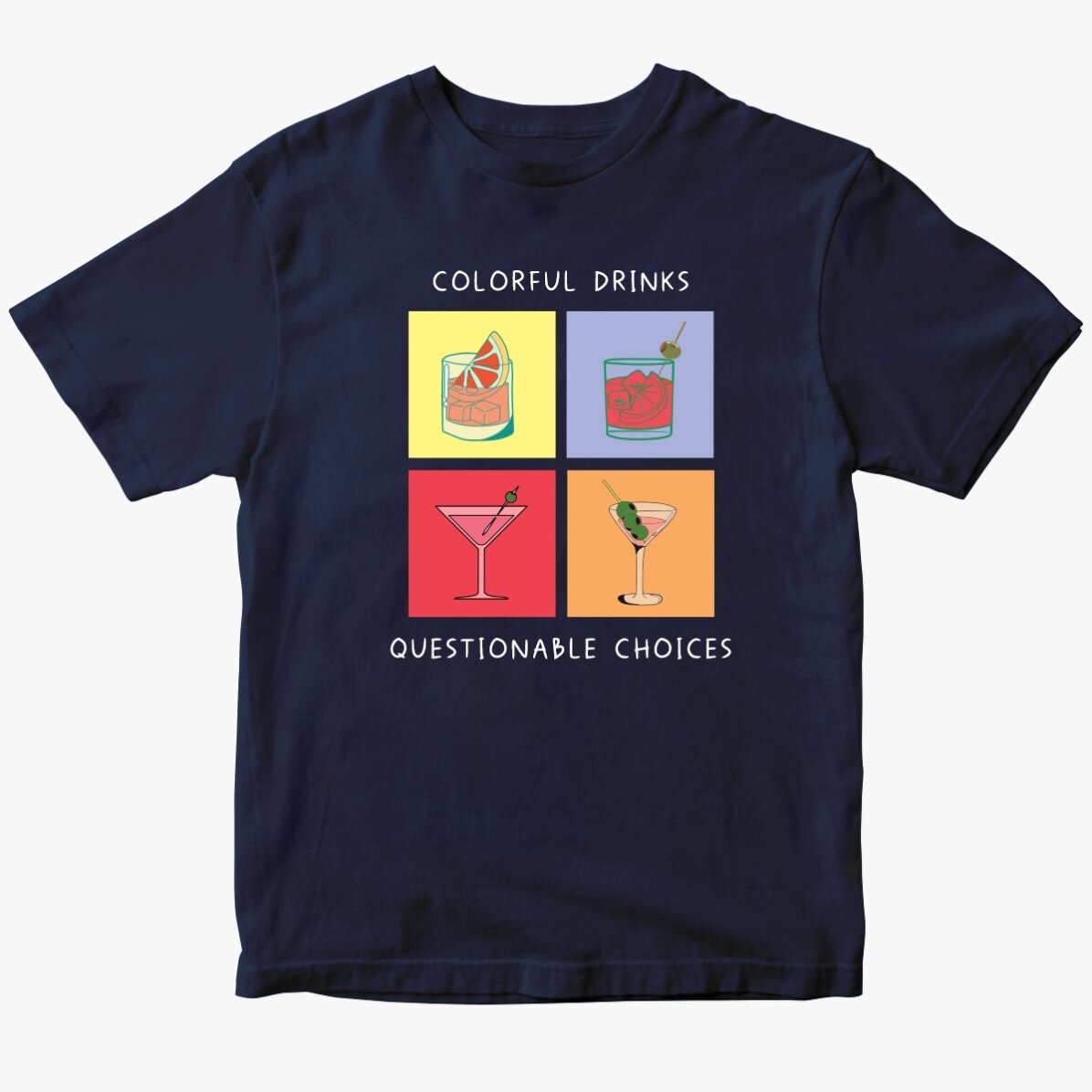 T-shirt en coton personnalisé avec un texte - Drinks