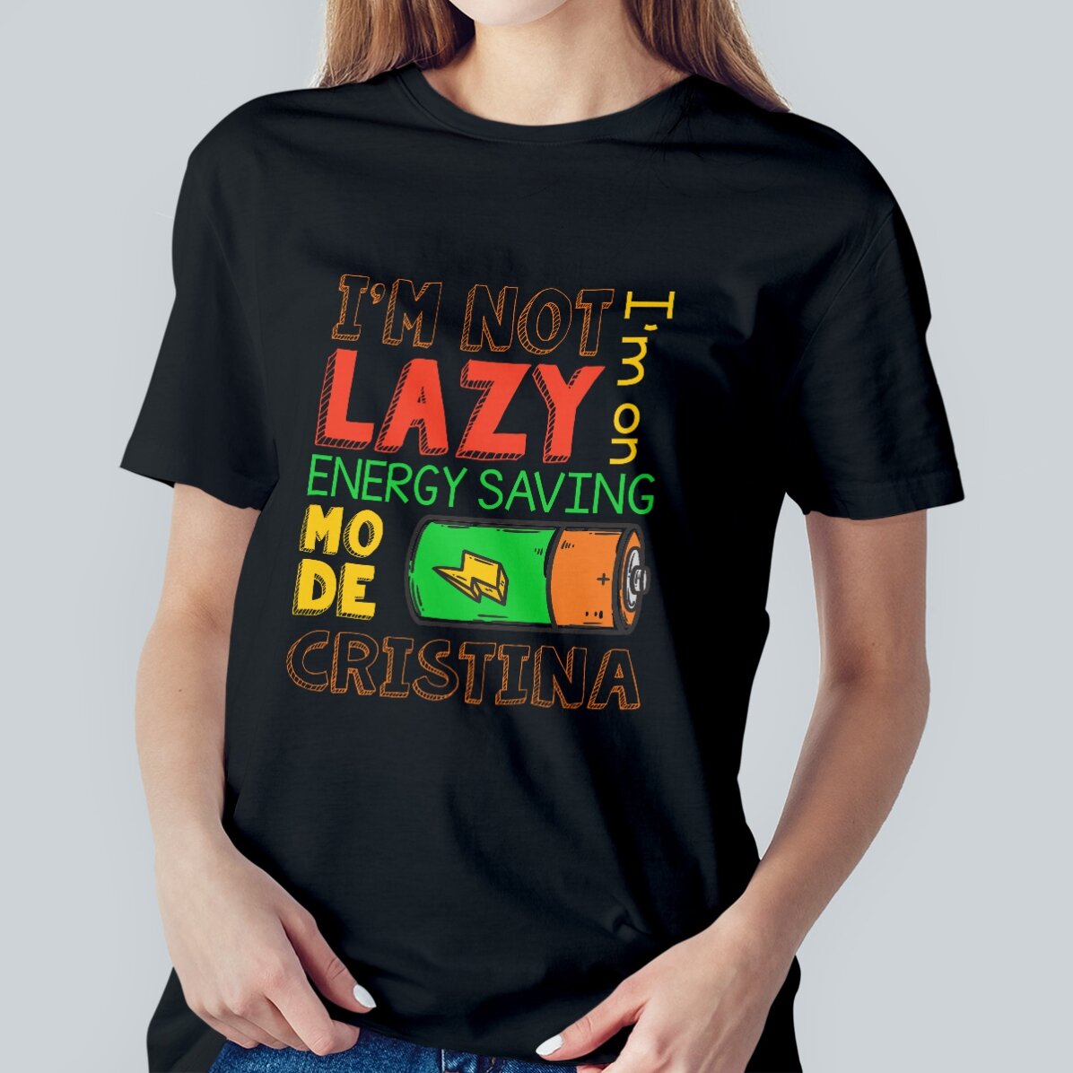 T-shirt en coton personnalisé avec inscription - Mode économie d