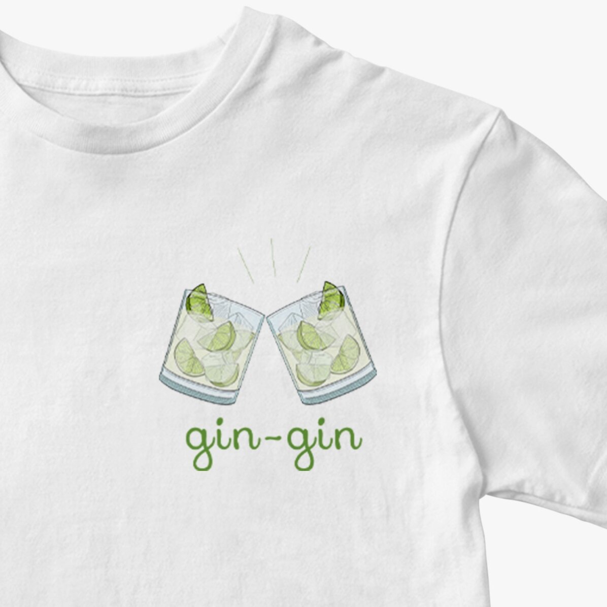 T-shirt en coton personnalisé avec un texte - Gin-gin