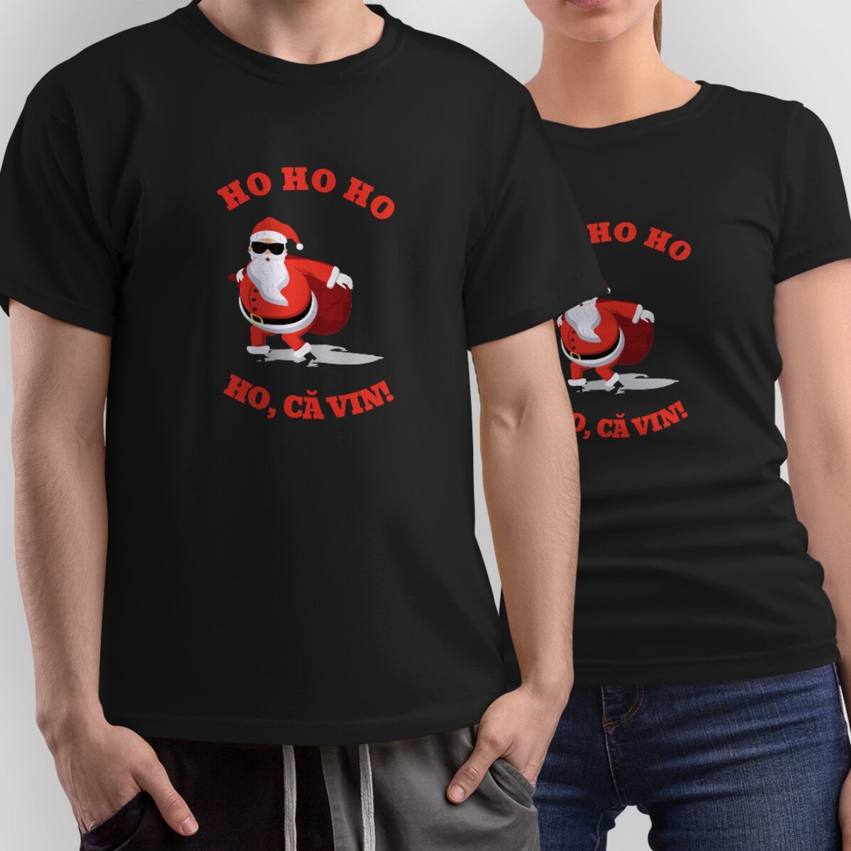 T-shirt en coton personnalisé avec le texte « HO HO HO »