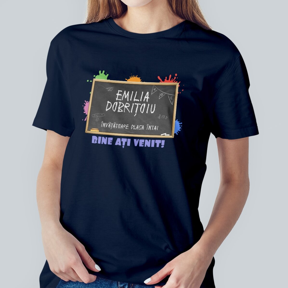 T-shirt en coton personnalisé avec un texte - Enseignante