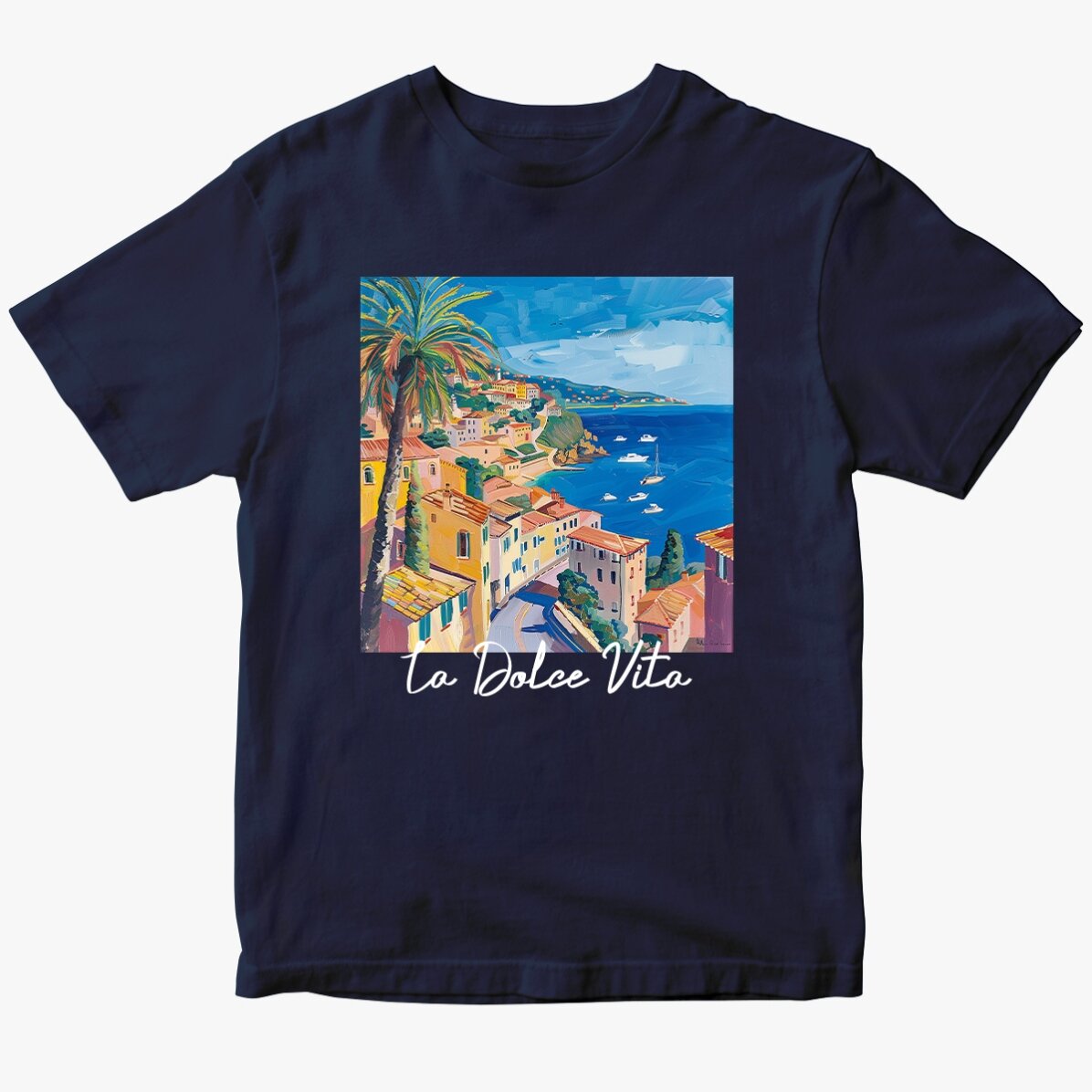 Custom cotton T-shirt with text - La Dolce Vita
