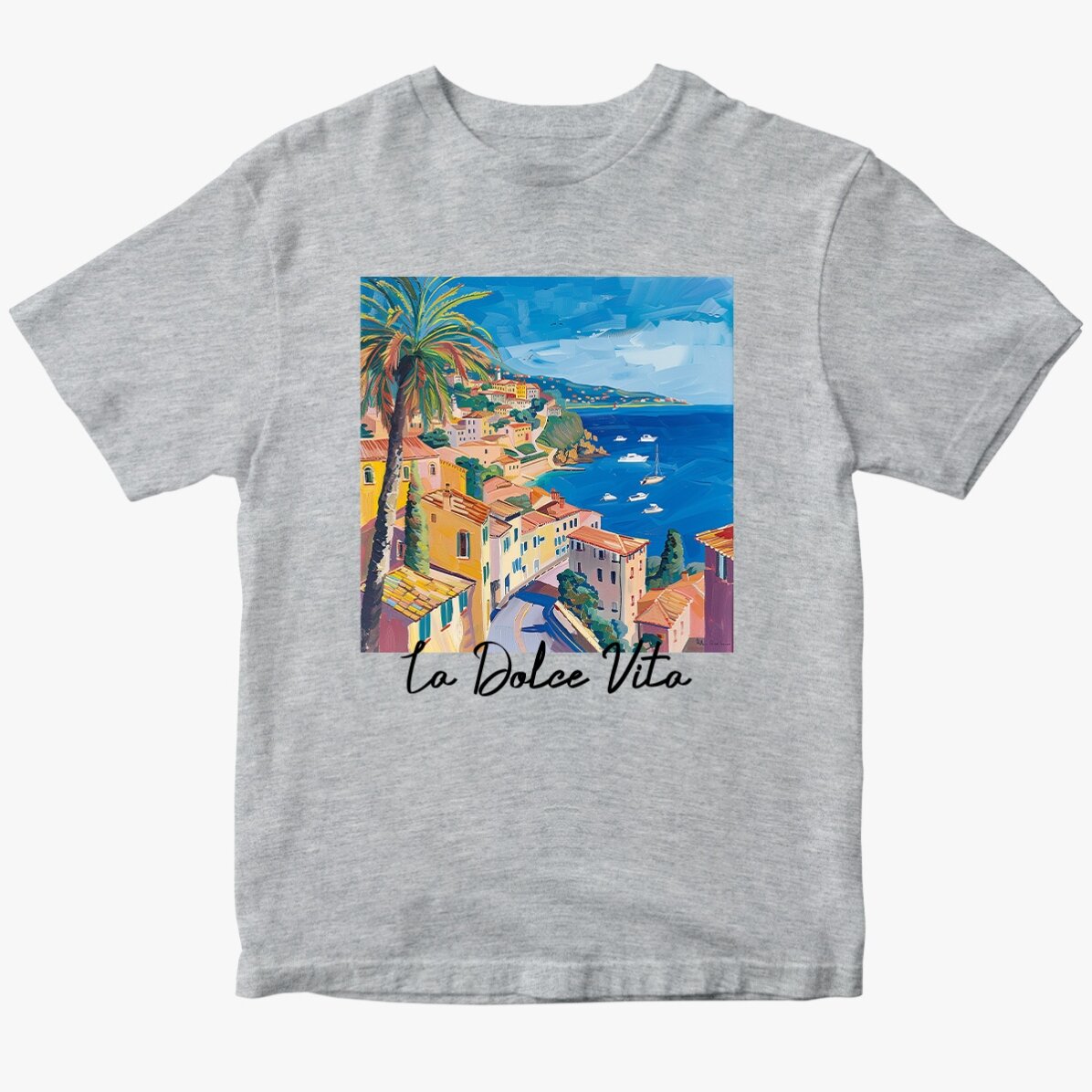 Custom cotton T-shirt with text - La Dolce Vita