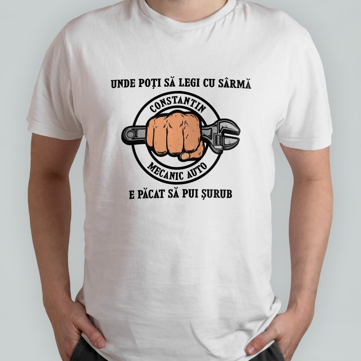 T-shirt en coton personnalisé avec un texte - Mécanicien