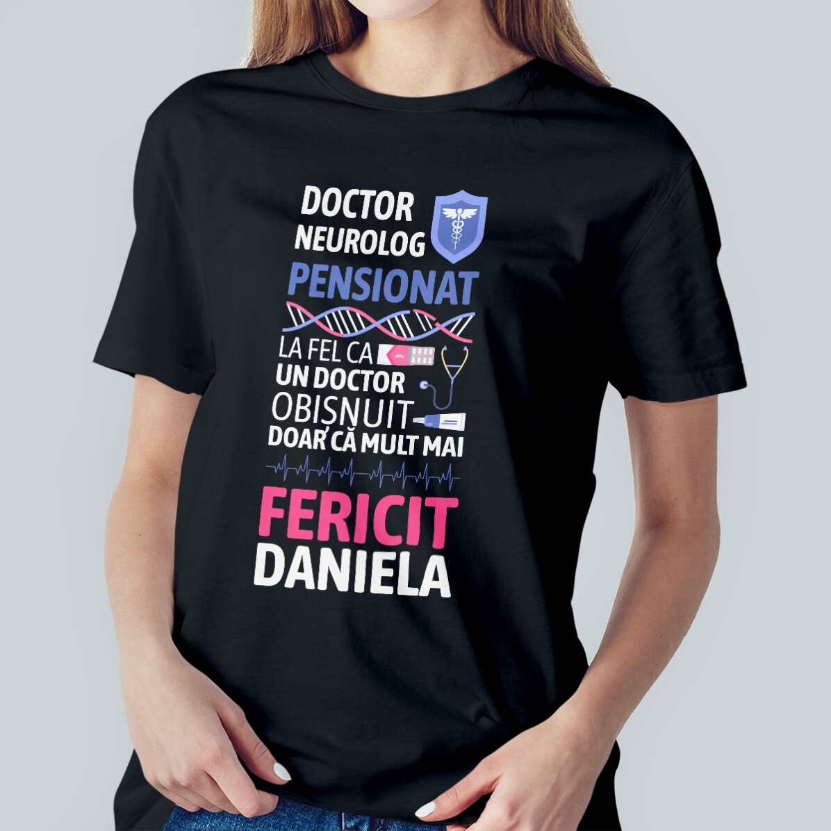 T-shirt en coton personnalisé avec inscription - Médecin à la retraite