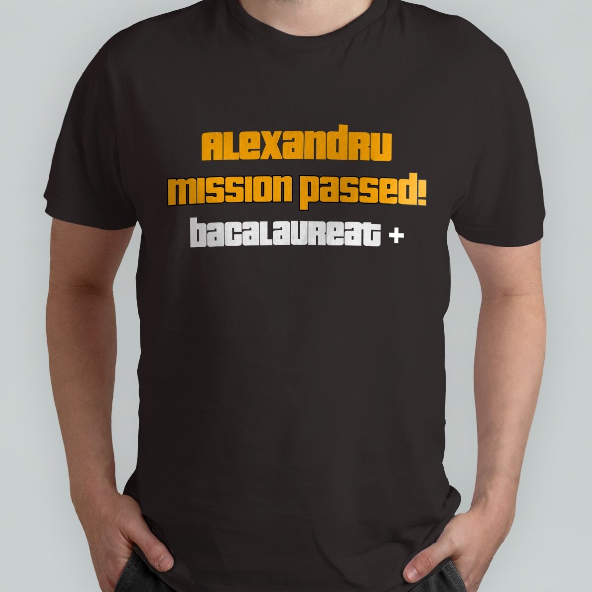T-shirt en coton personnalisé avec le texte « Mission passed »