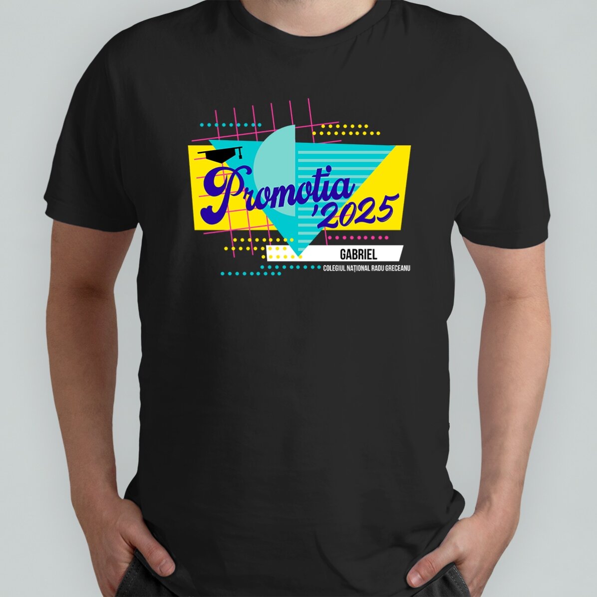 T-shirt en coton personnalisé avec un texte - Modèle rétro pour la remise des diplômes