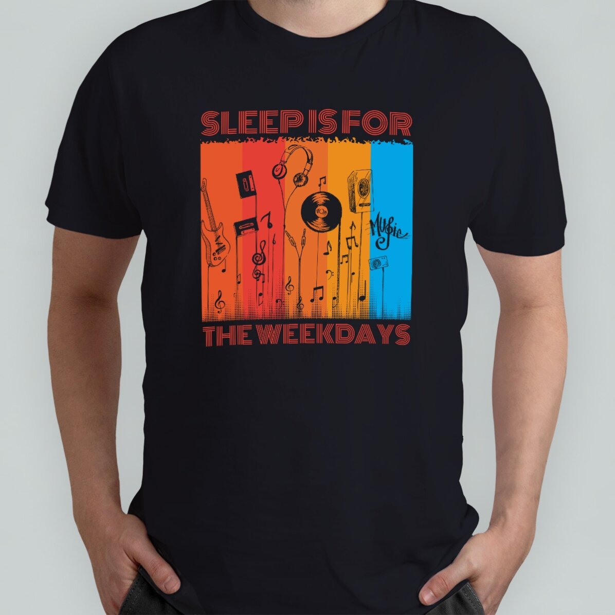 T-shirt en coton personnalisé avec un texte - Music life
