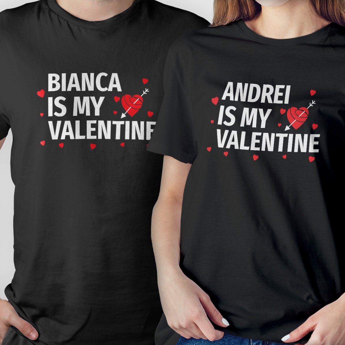 T-shirt en coton personnalisé avec un texte - My valentine