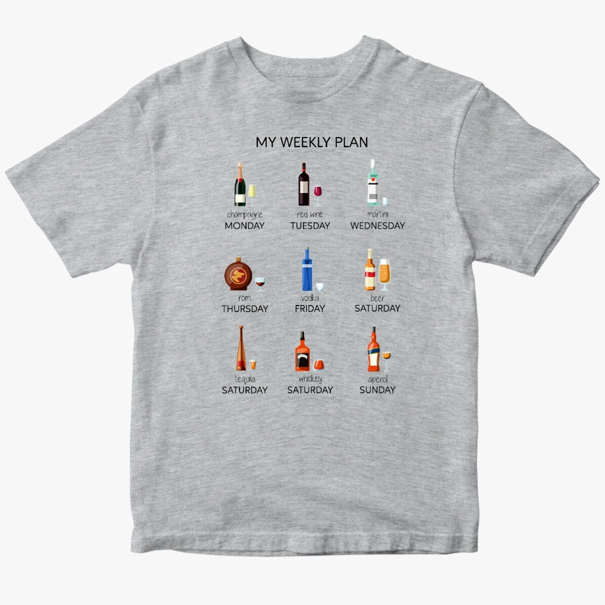 T-shirt en coton personnalisé avec un texte - My weekly plan