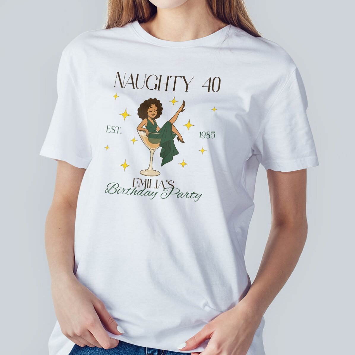 T-shirt en coton personnalisé avec un texte - Naughty