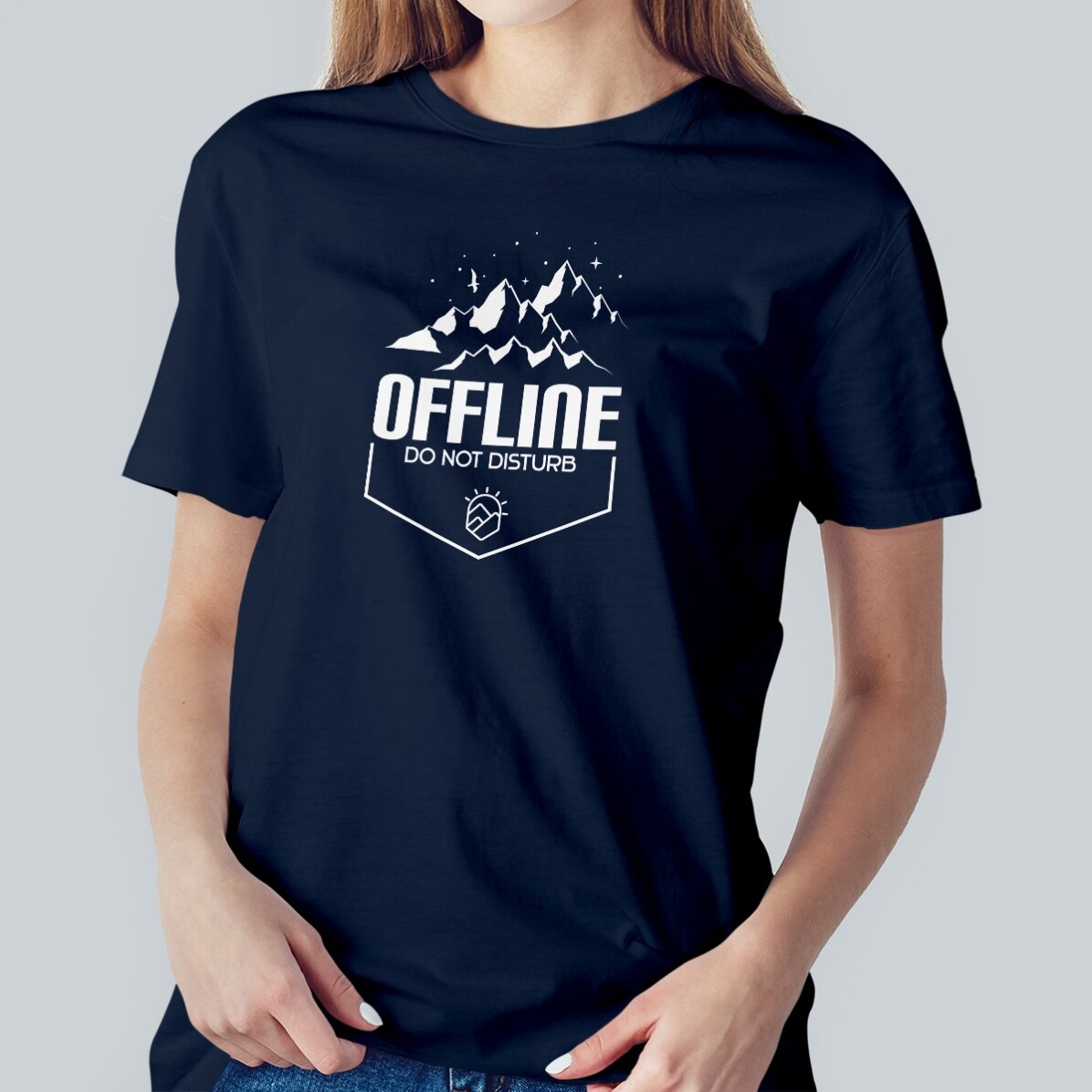 T-shirt en coton personnalisé avec un texte - Hors ligne
