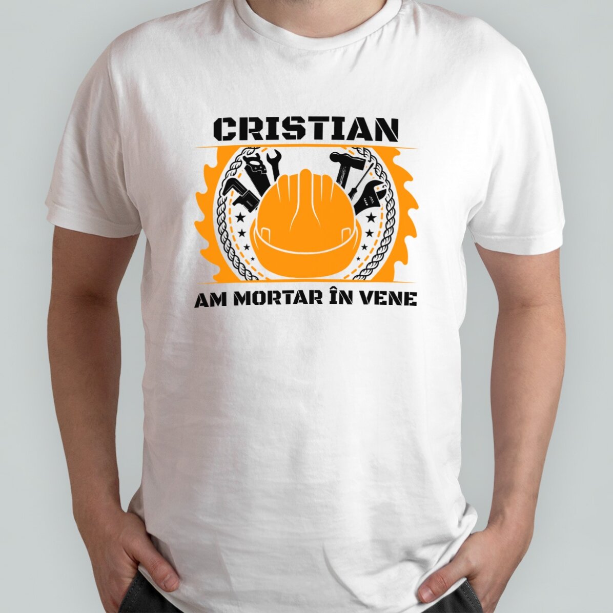 T-shirt en coton personnalisé avec un message pour les ouvriers du bâtiment - Équipement