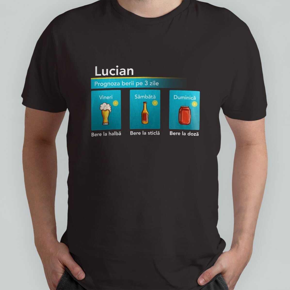 T-shirt en coton personnalisé avec un texte - Les prévisions de la bière