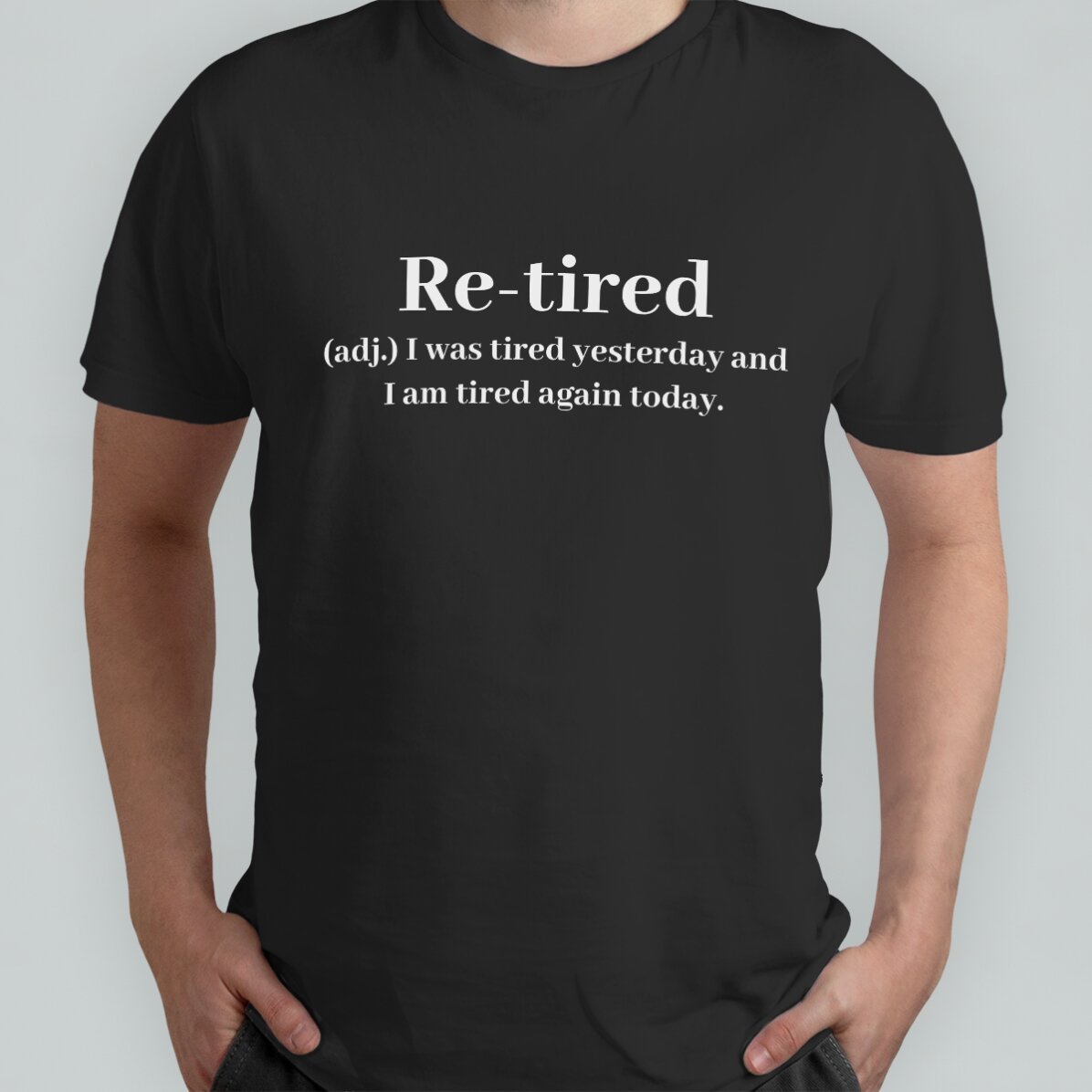 T-shirt en coton personnalisé avec un texte - Re-tired