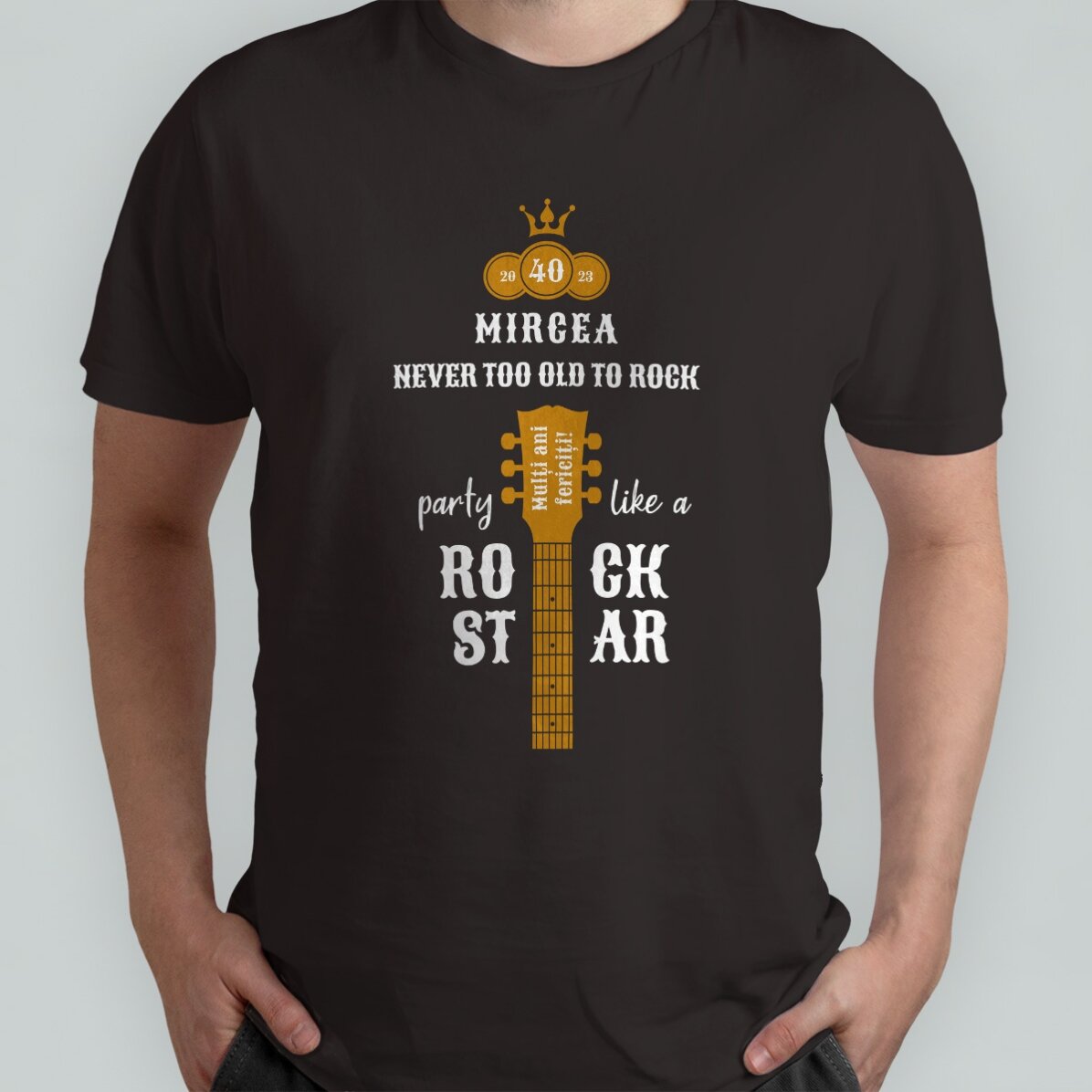 T-shirt en coton personnalisé avec un texte - Rockstar