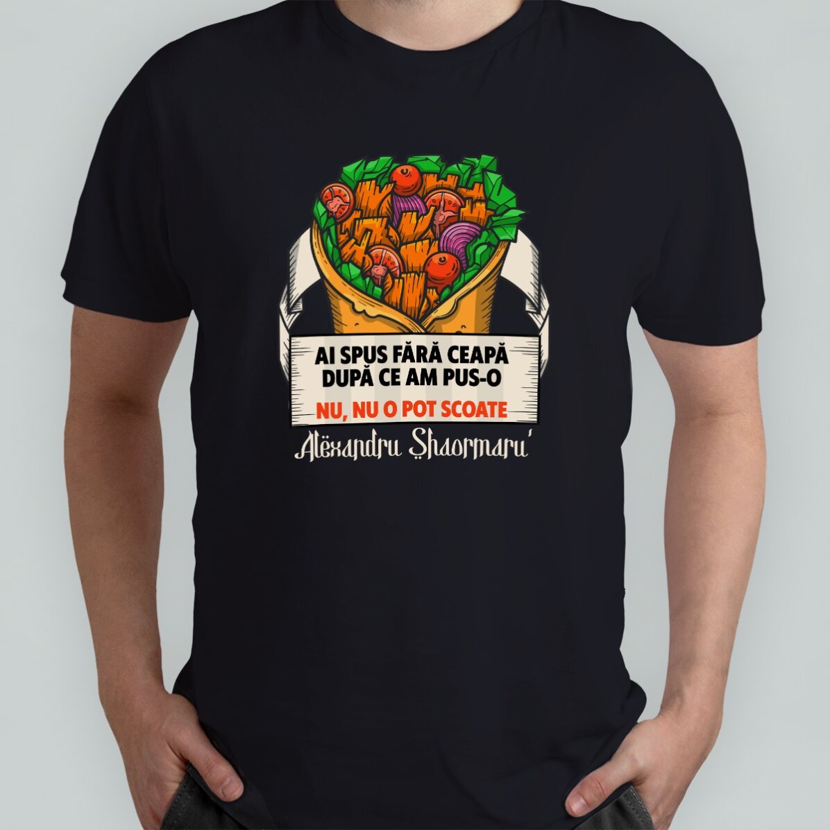 T-shirt en coton personnalisé avec un texte - Shaormar