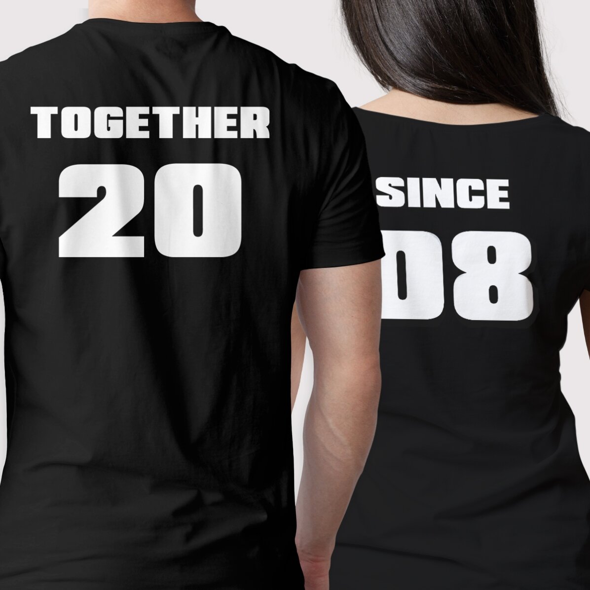 T-shirt en coton personnalisé avec un texte et un numéro dans le dos