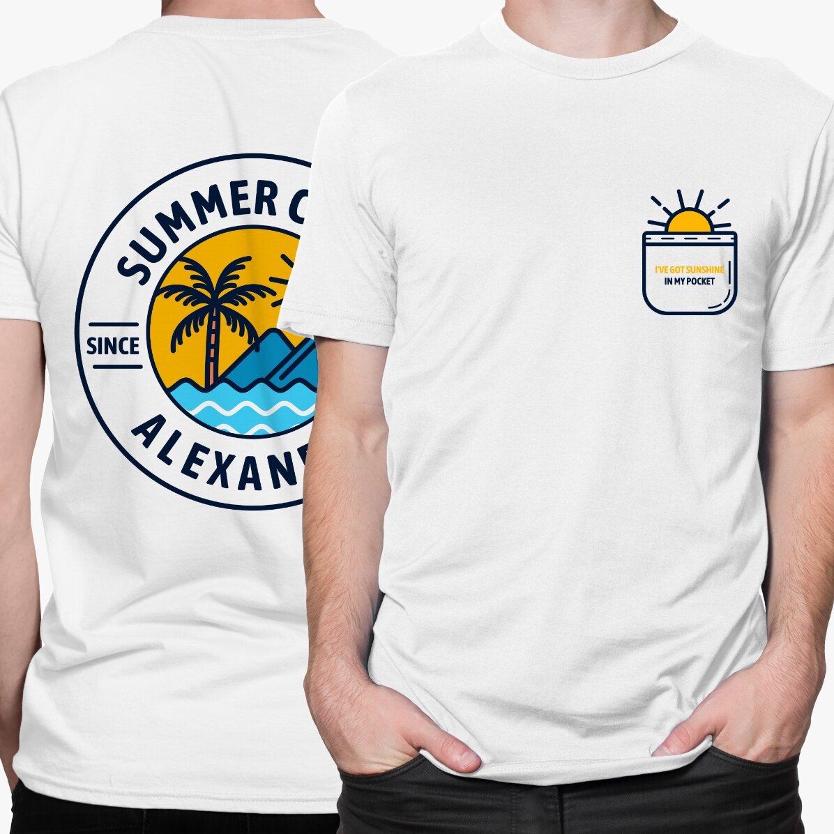 T-shirt en coton personnalisé avec un texte - Summer child