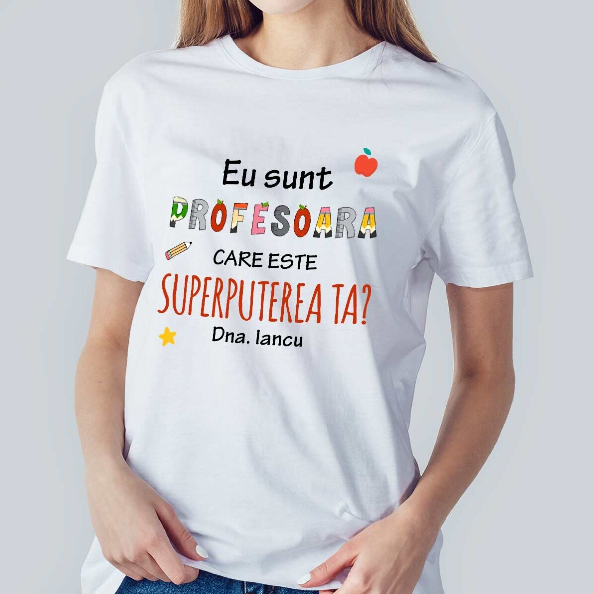 T-shirt en coton personnalisé avec un texte - Superpower