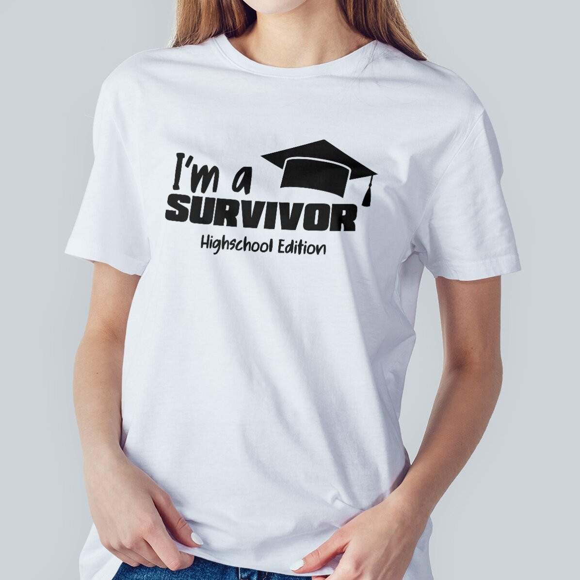 T-shirt en coton personnalisé avec inscription - Survivor