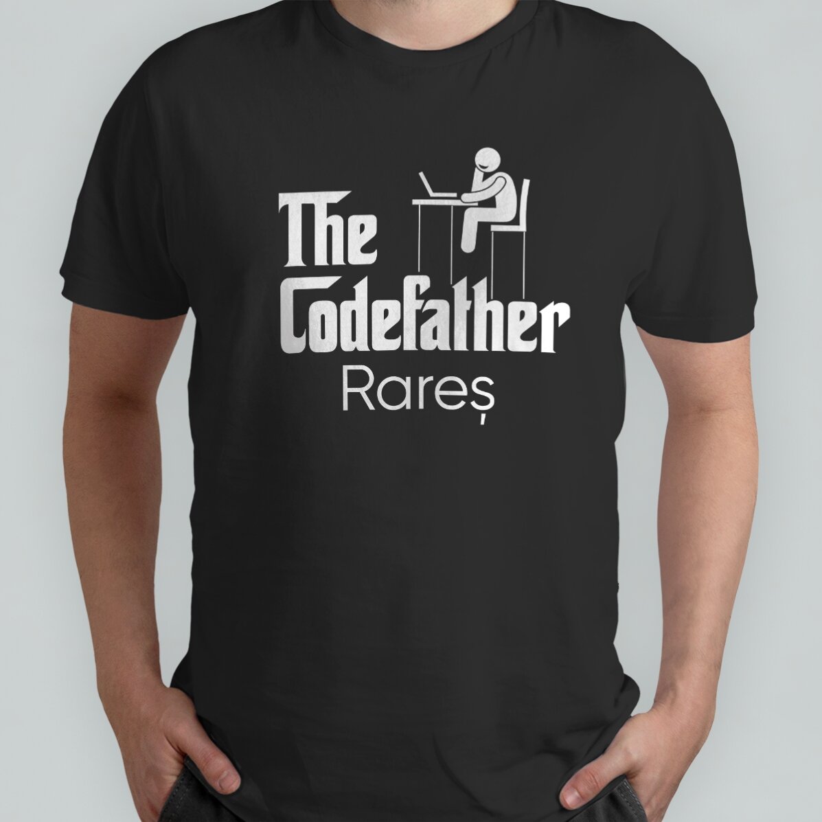T-shirt en coton personnalisé avec un texte - The codefather