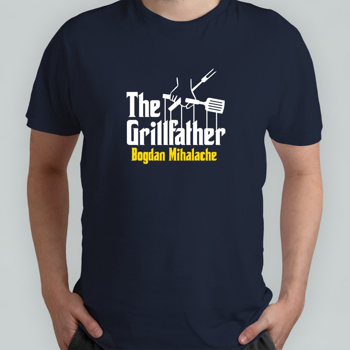 T-shirt en coton personnalisé avec un texte - The grillfather