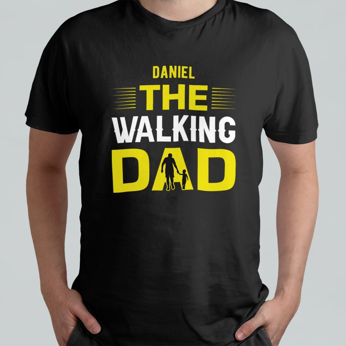 T-shirt en coton personnalisé avec un texte - The Walking Dad