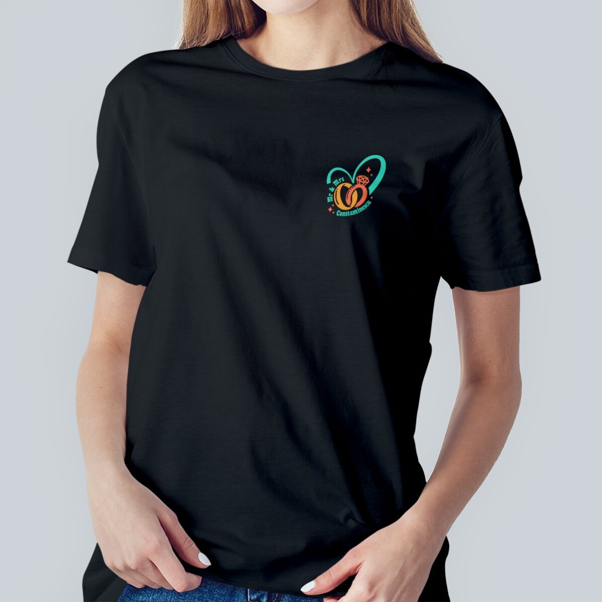T-shirt en coton personnalisé avec un texte - Alliances