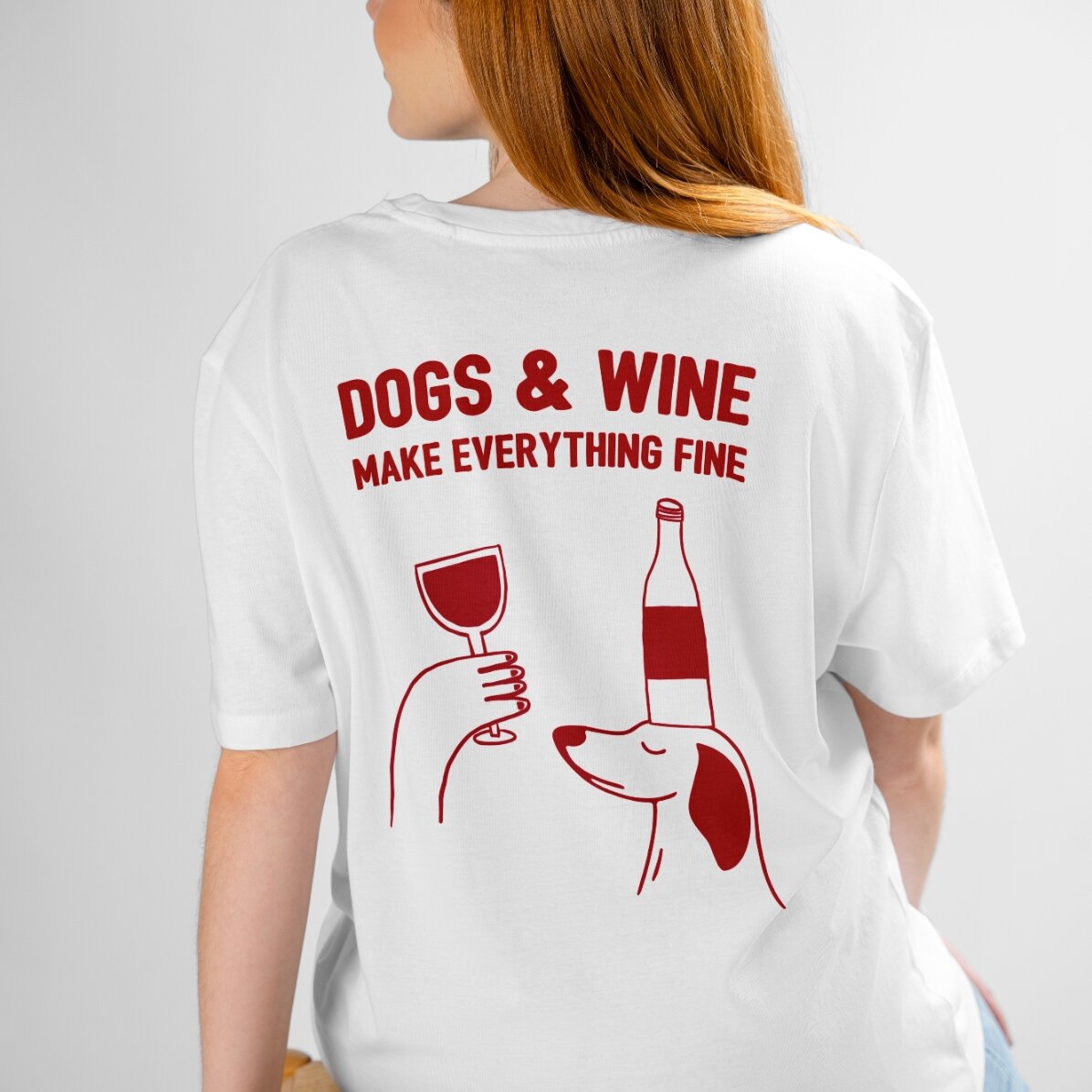 T-shirt en coton personnalisé avec un texte - Wine
