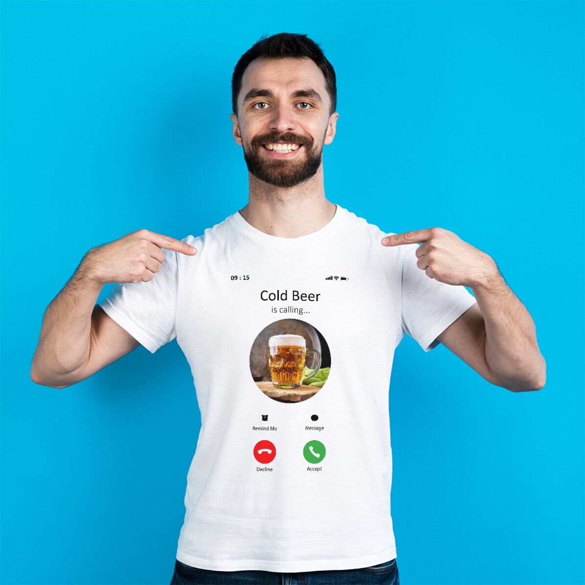 T-shirt personnalisé avec une photo et un texte - Appel entrant