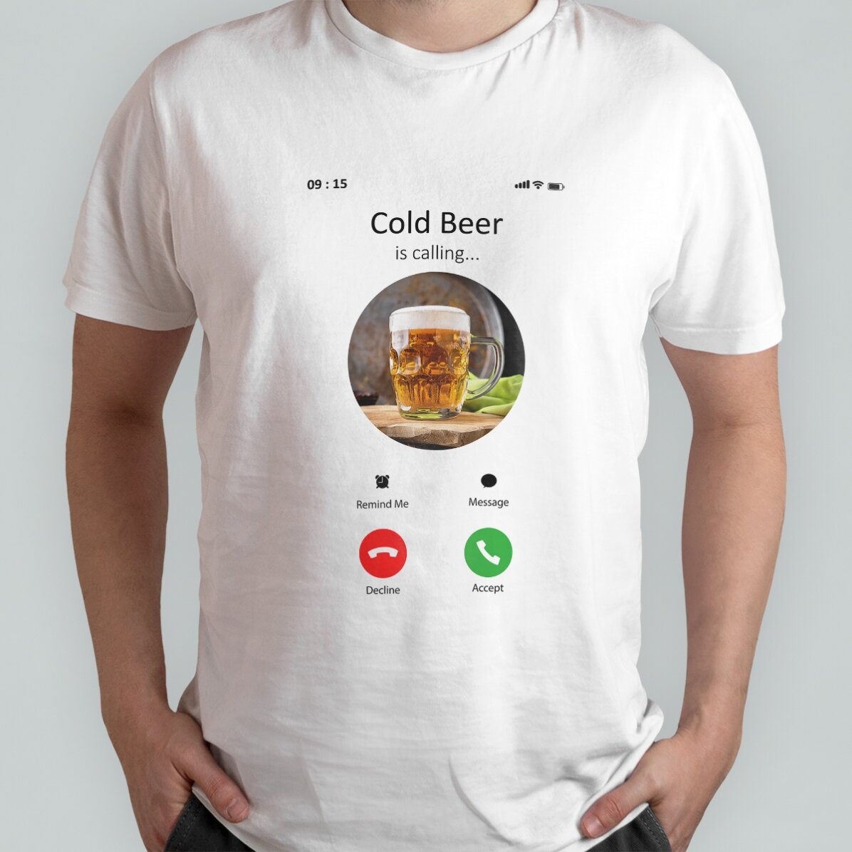 T-shirt personnalisé avec une photo et un texte - Appel entrant