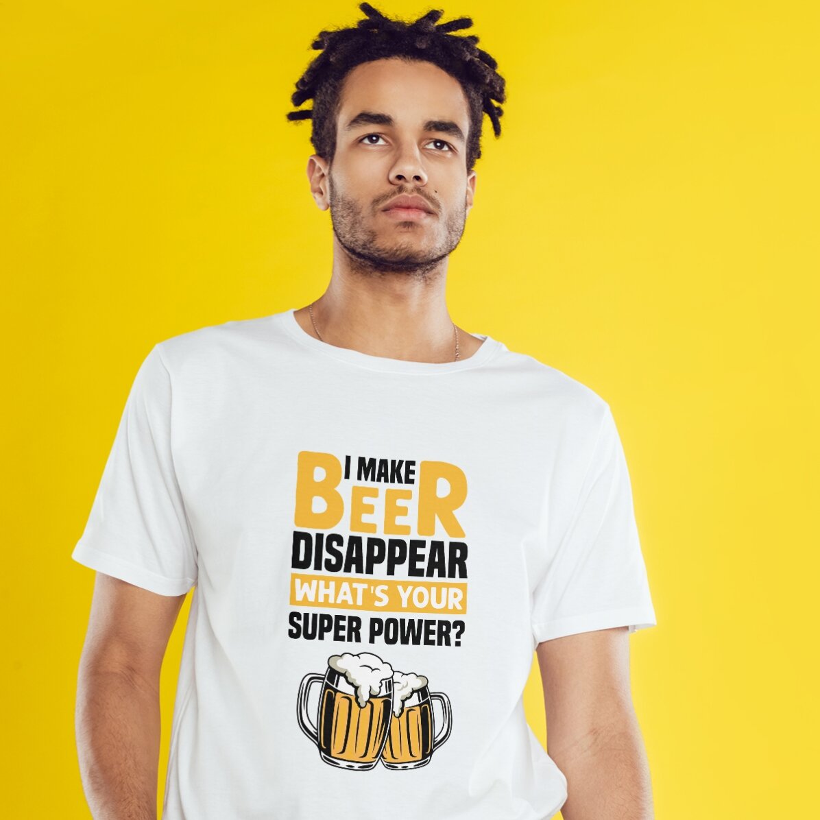 T-shirt en coton personnalisé avec inscription - Beer