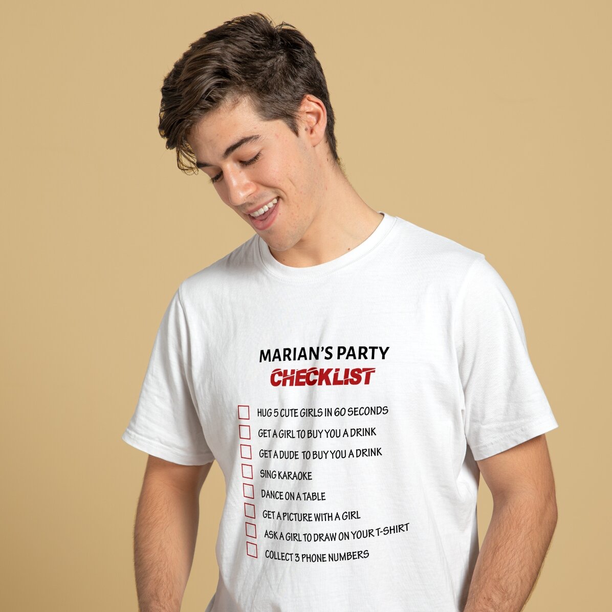 T-shirt personnalisé avec inscription - Checklist
