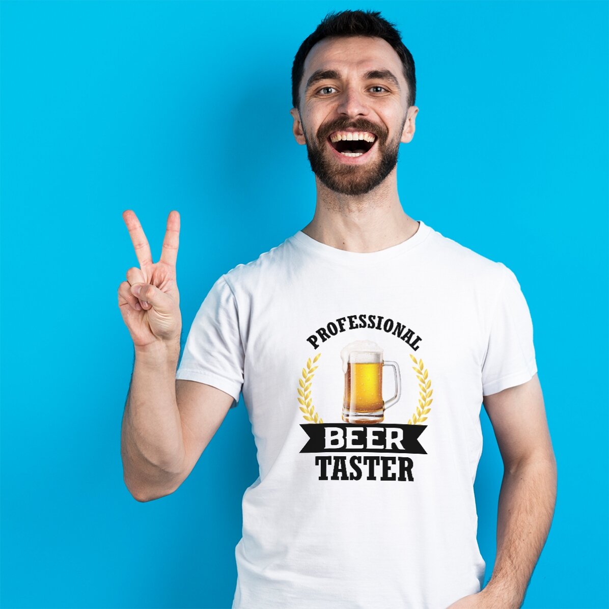 T-shirt en coton personnalisé avec inscription - Dégustateur de bière