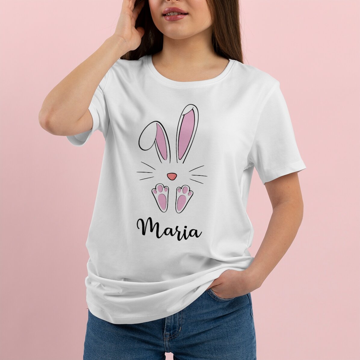 T-shirt personnalisé avec inscription - Lapin