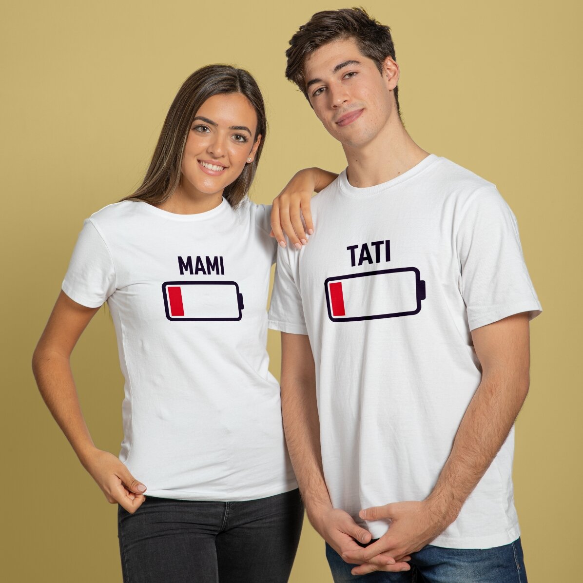 T-shirt personnalisé avec inscription - « Low battery »