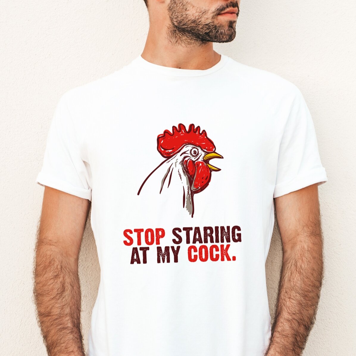 T-shirt personnalisé avec le texte « Stop staring »