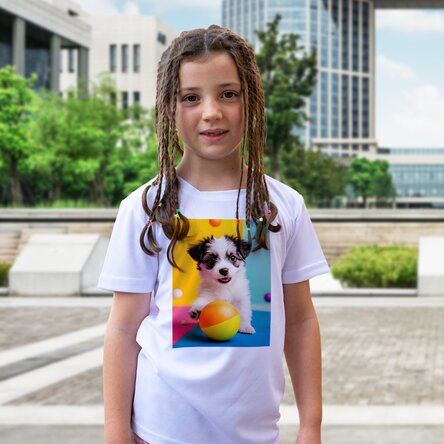 T-shirt de sport pour enfants personnalisé avec une photo en portrait