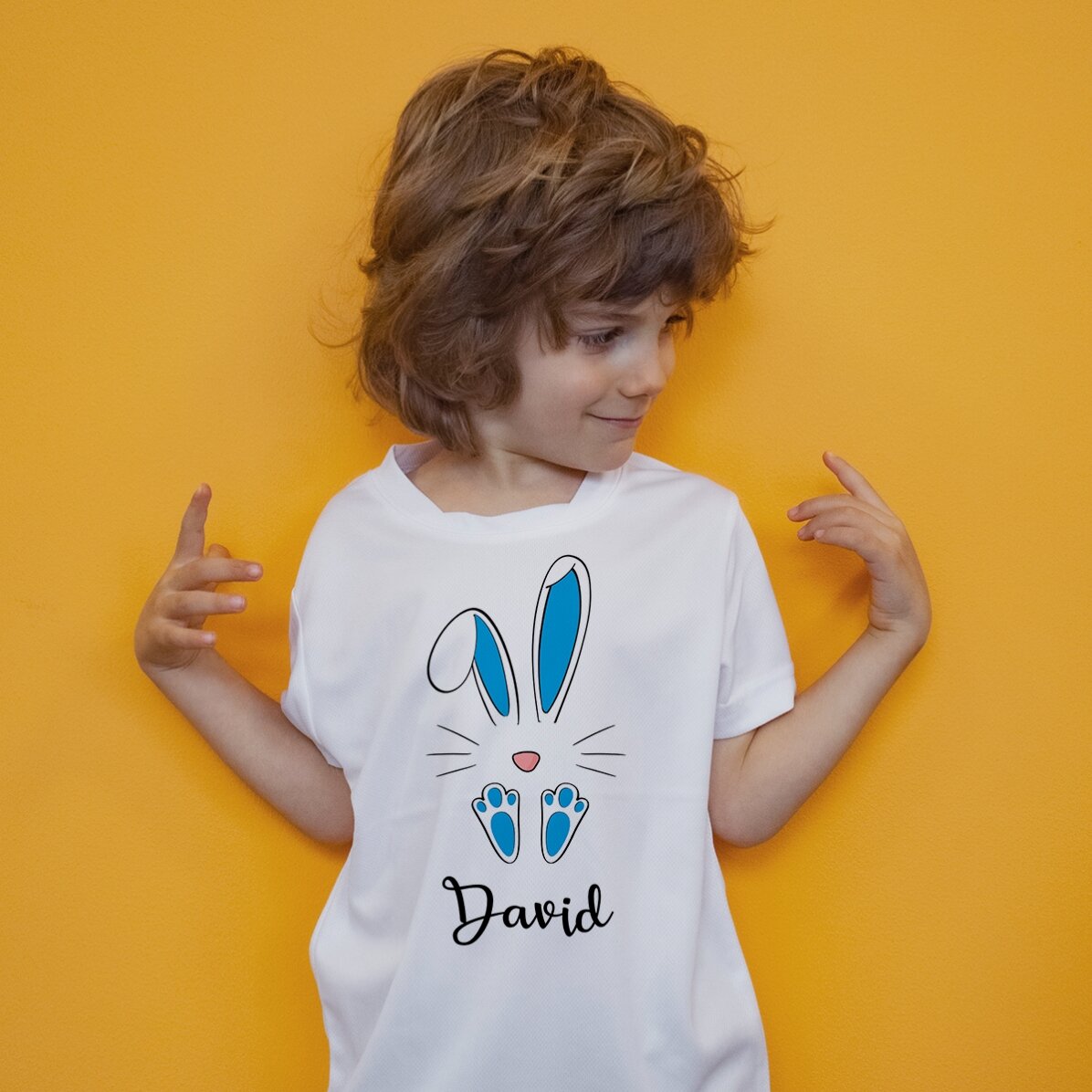 T-shirt de sport personnalisé avec prénom - Lapin