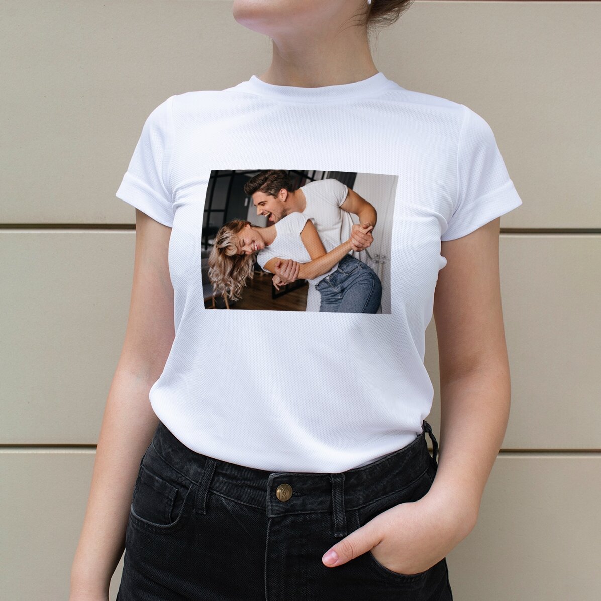 T-shirt de sport personnalisé avec une photo au format paysage