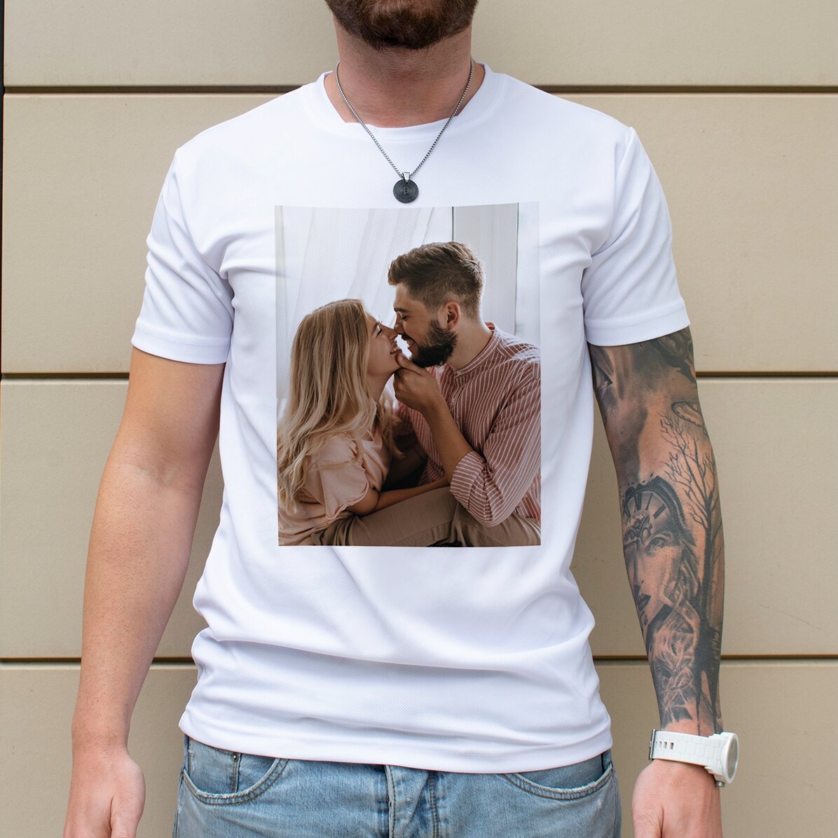 T-shirt de sport personnalisé avec une photo en portrait