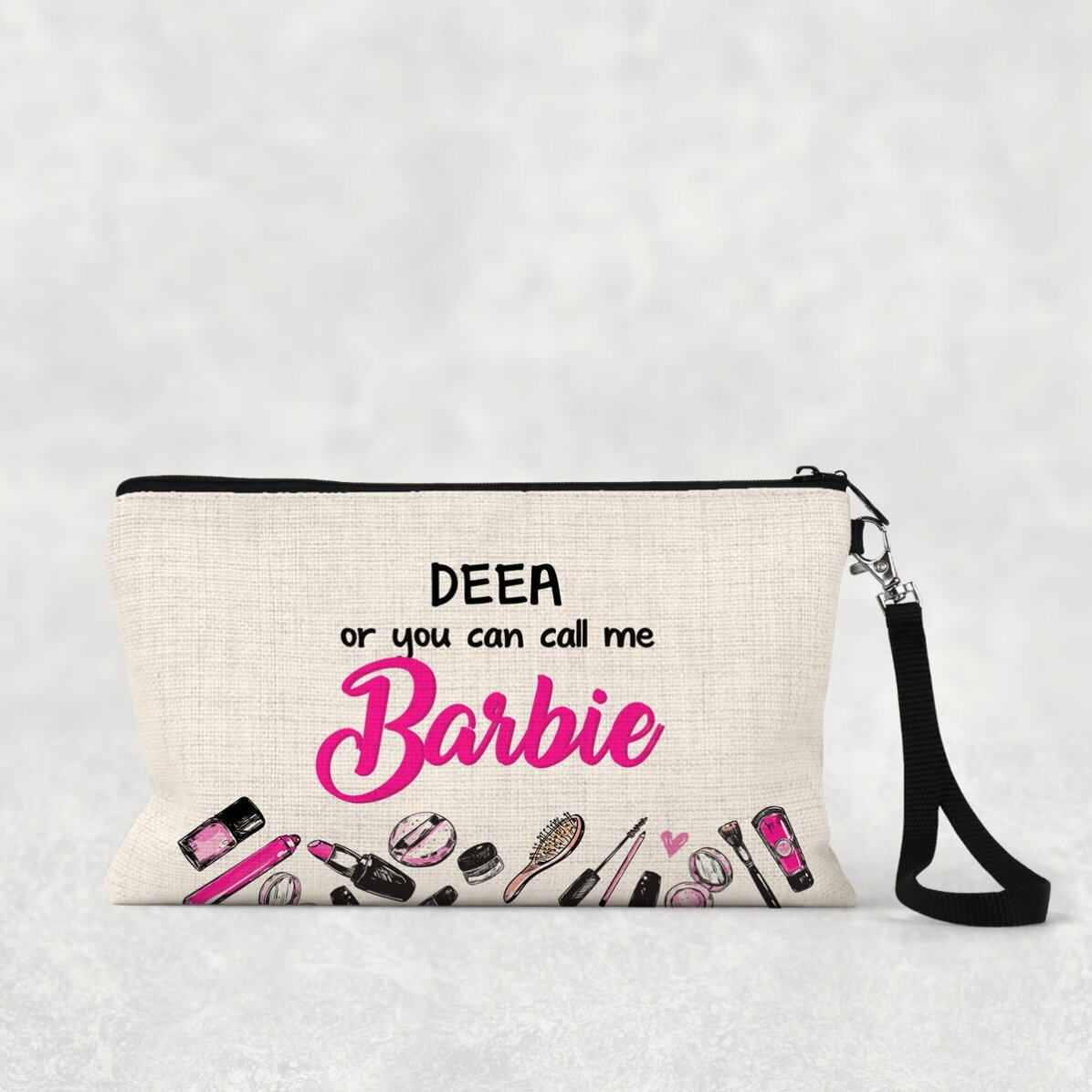 Trousse de maquillage personnalisée avec inscription - Barbie